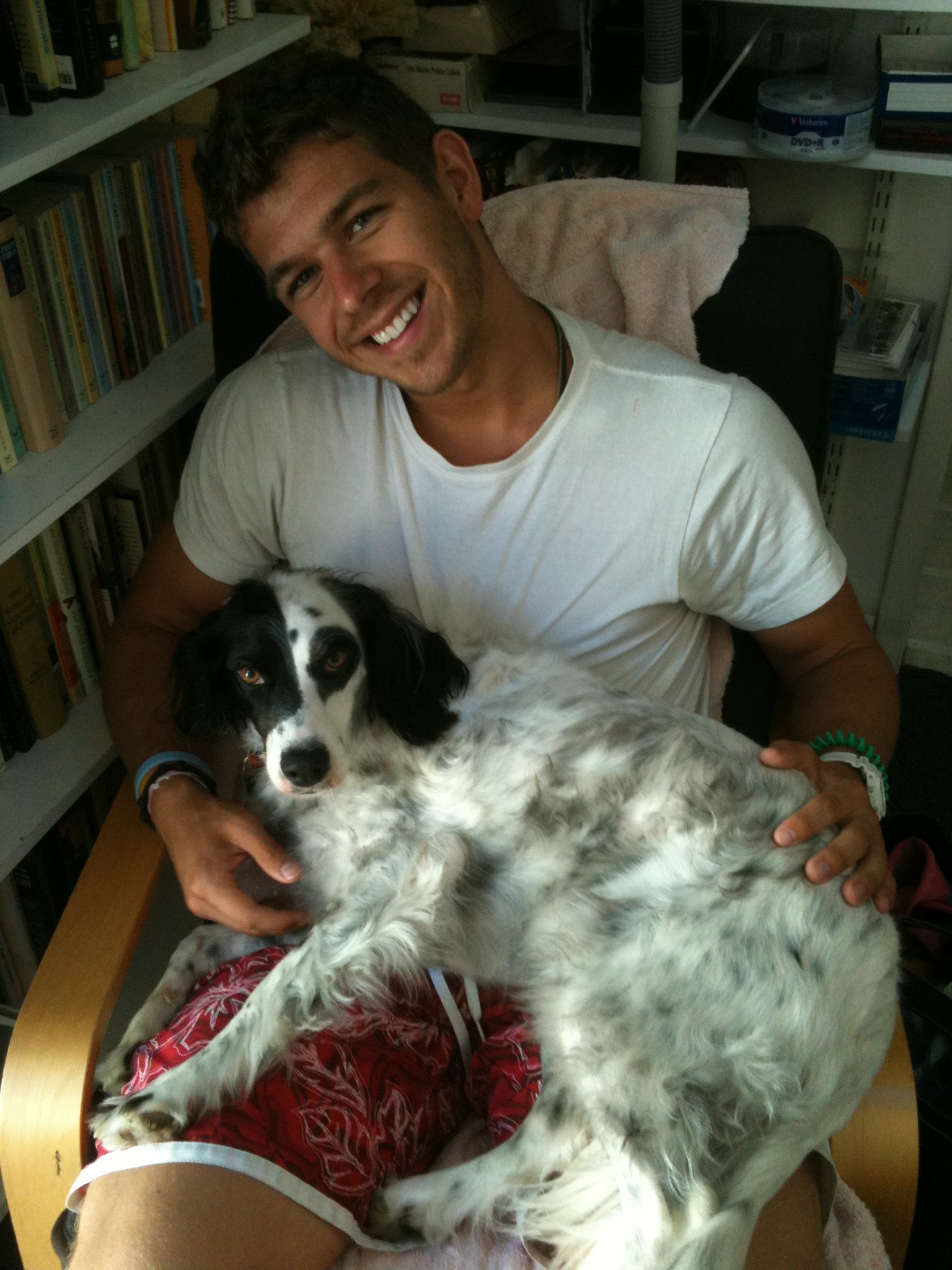 Chris with a dog we used to care for 