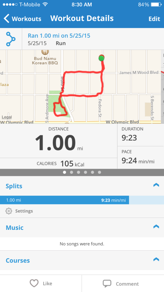 A short run, but I'm not much of a runner. You can bet that I was sweating and panting
