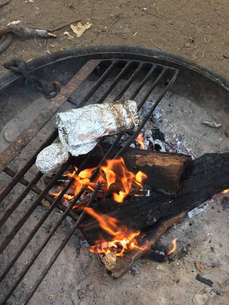 Robyn had the brilliant idea to make burritos on the fire