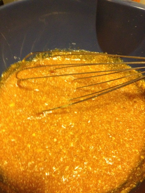 Wet ingredients mixed