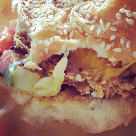 Tempeh burger at Mustard's (basically what Alana gets)