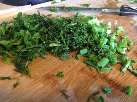 Beautiful chopped herbs/veggies