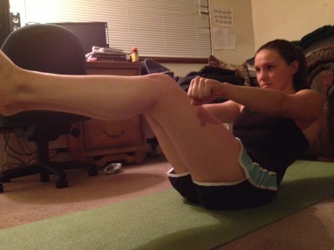 Mid-row, push legs out and in