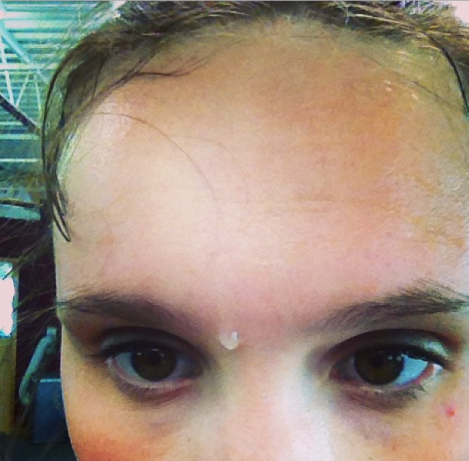 Beautiful picture of Alana sweating after a Spartacus workout