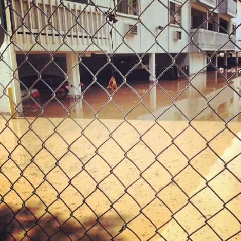 a parking lot nearby 