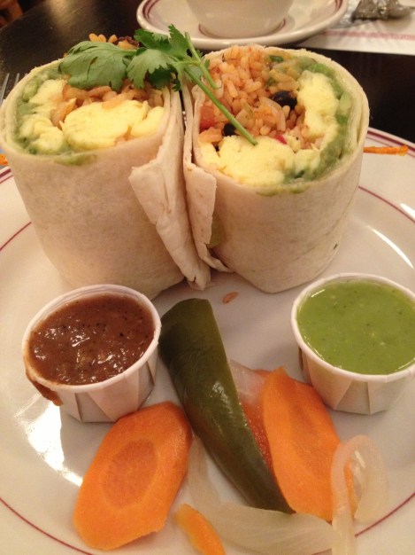 My delicious breakfast burrito at brunch