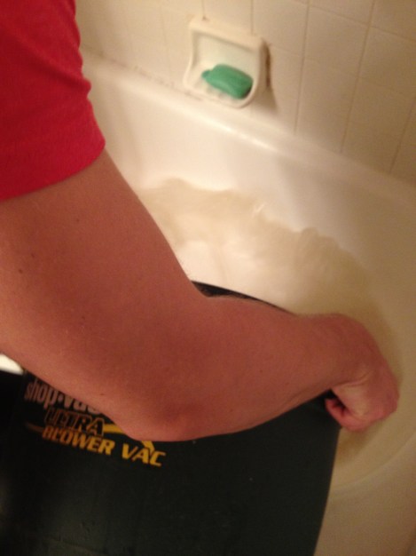 Pouring out gallons of water